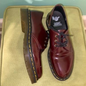 DOC MARTENS Vegan Cherry Red Loafers